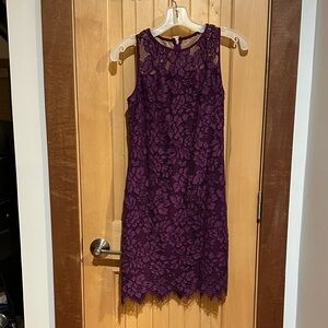 Lauren Ralph Lauren Deep Purple Lace Mini Dress